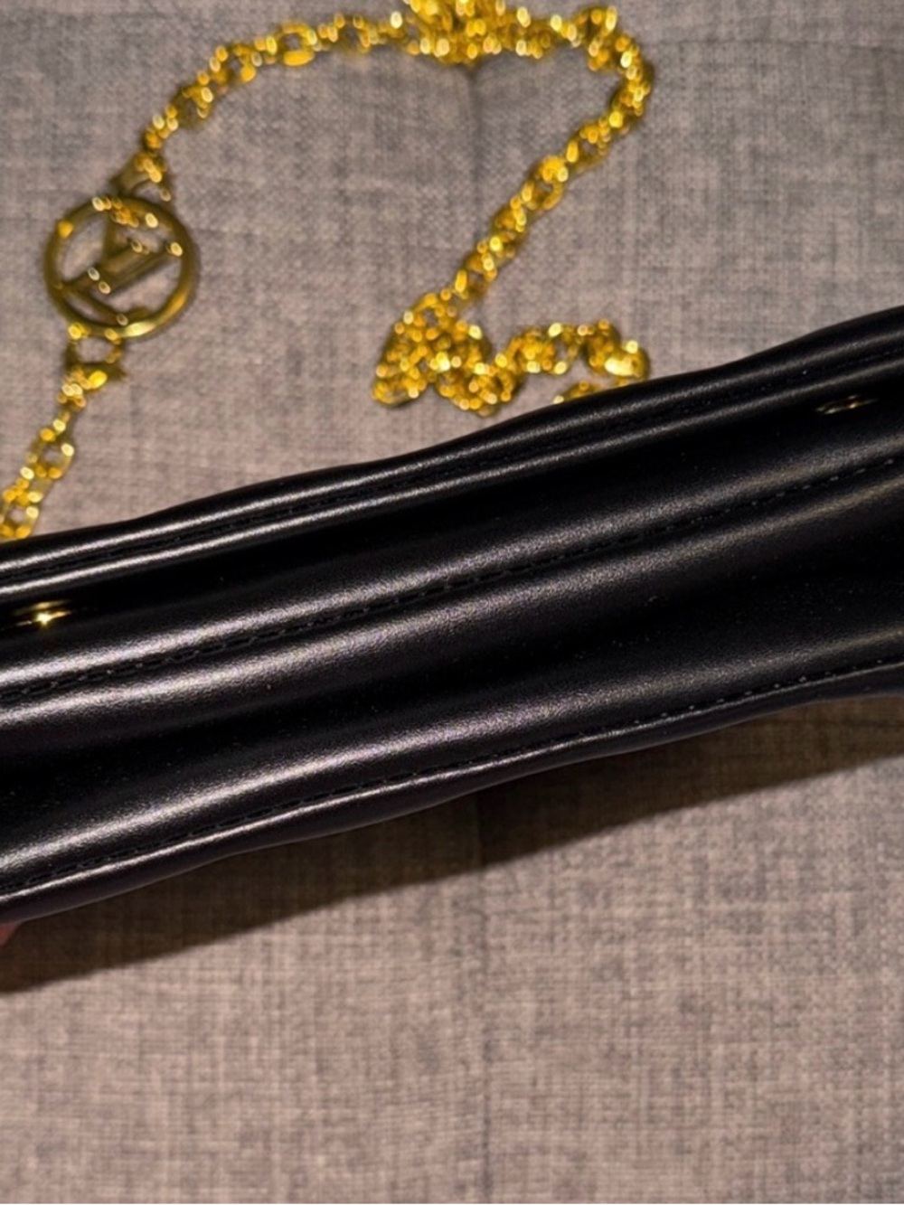 Black MonoEmbossed Crossbody with Gold Chain
d u p e - Picture 6 of 7